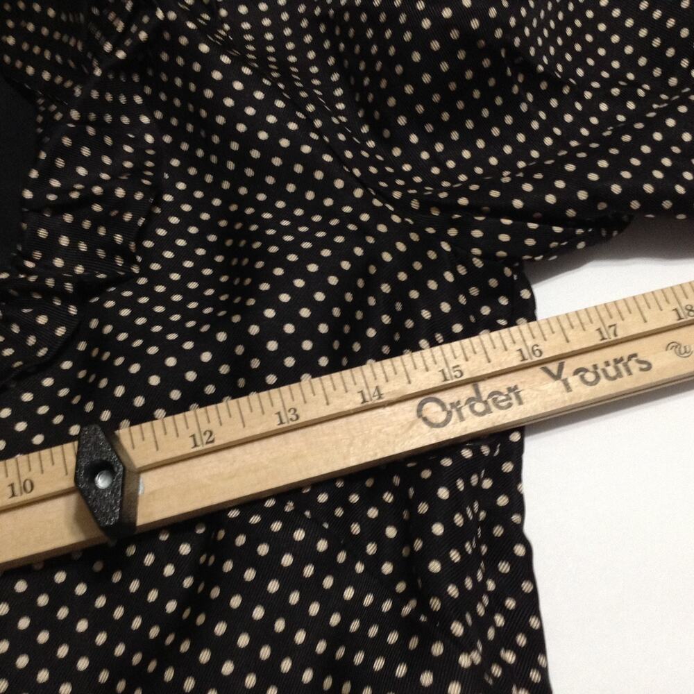 J. Crew Polka Dot Dress Silk Brown White 0 Ruffle Collar Career Mod Whimsigoth - Picture 3 of 13
